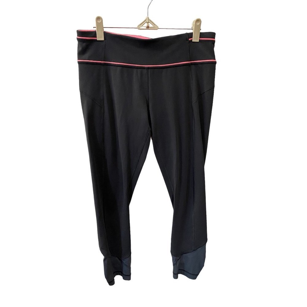 Lululemon Women Soot Charcoal Gray 7/8 Length Run Pace Queen Tights Pants Size 8